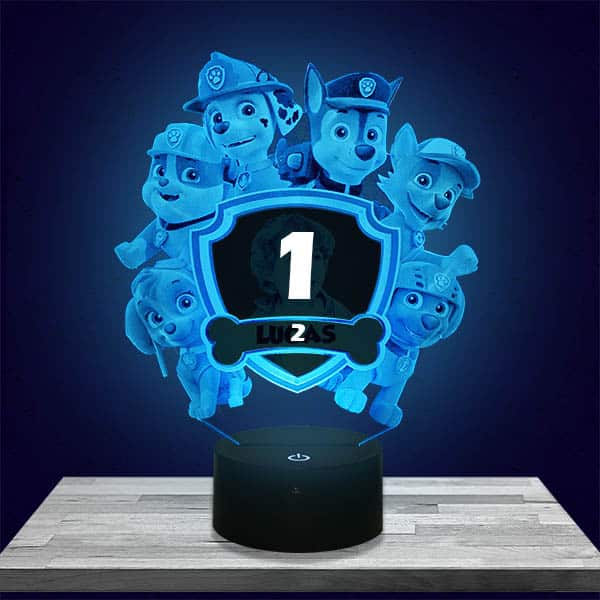 Gepersonaliseerd nachtlampje voor kinderen Paw patrol