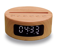 Hoogwaardige sokkel 7 kleuren Bluetooth / Houtlook Wake-up (38€)