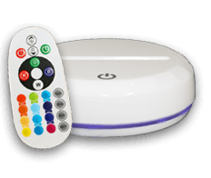 Premium witte sokkel met ledlicht in 16 kleuren + afstandsbediening (€ 23)