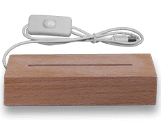 Rechthoekig massief houten sokkel Wit licht (18€)