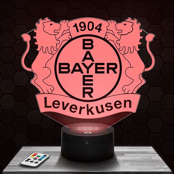 lampe-3d-logo-bayer-leverkusen Lampe 3D Logo Bayer Leverkusen avec socle au choix !