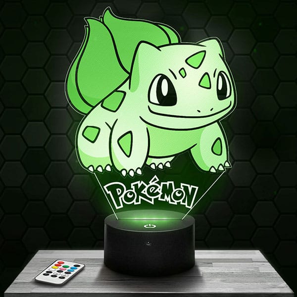 lampe-3d-pokemon-bulbizarre Lampe 3D Bulbizarre Pokémon avec socle au choix !