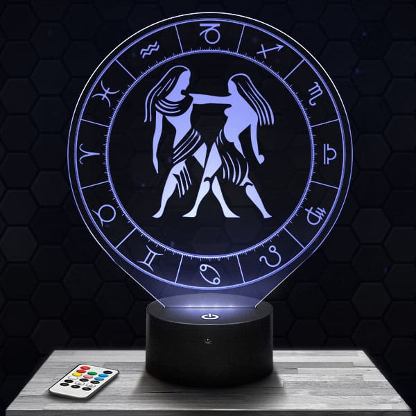 lampe-3d-signe-astrologique-gemeaux Lampe 3D Signe Astrologique - Gémeaux avec socle au choix !
