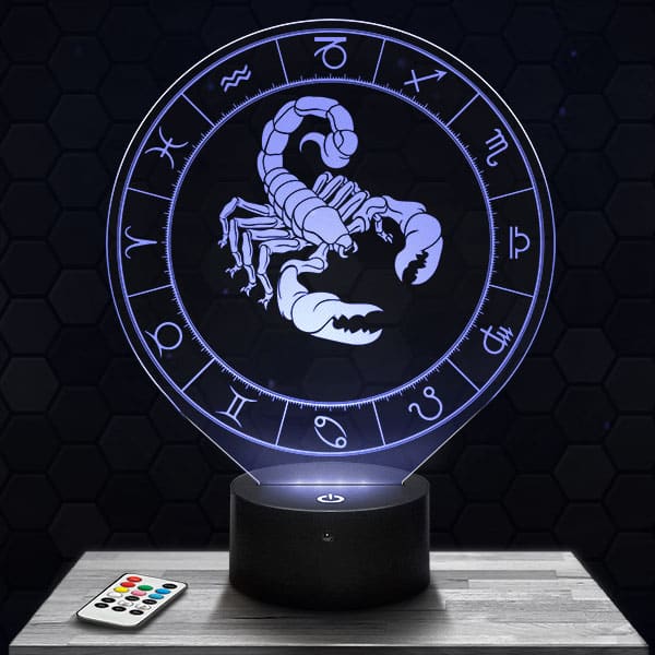 lampe-3d-signe-astrologique-scorpion Lampe 3D Signe Astrologique - Scorpion avec socle au choix !