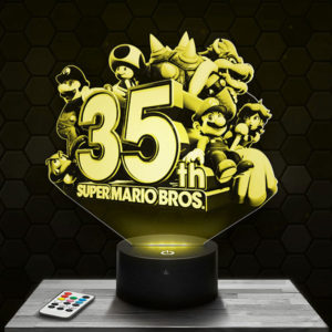 Lampe 3D Super Mario Bros 35ème anniversaire avec socle au choix !