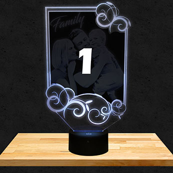 Gepersonaliseerde rechthoekige lamp met ornamenten