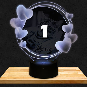Gepersonaliseerde ronde lamp hartjes