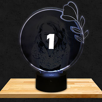 Gepersonaliseerde ronde lamp bloem